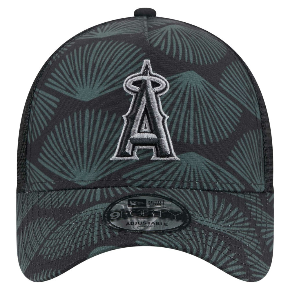 Los Angeles Angels 9FORTY A-Frame Trucker Adjustable Hat Black | New Era