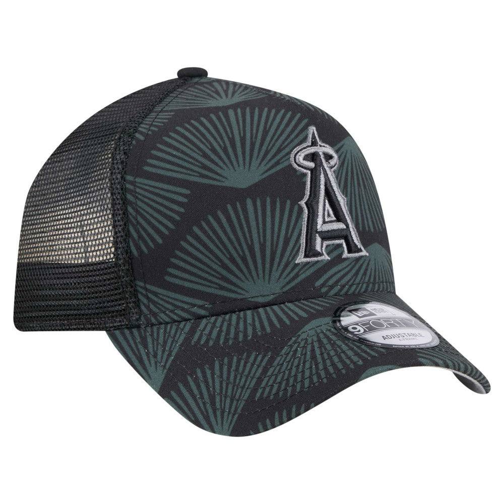 Los Angeles Angels 9FORTY A-Frame Trucker Adjustable Hat Black | New Era