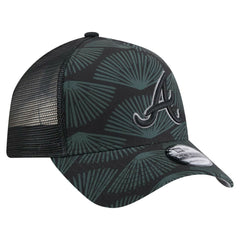 Atlanta Braves 9FORTY A-Frame Trucker Adjustable Hat Black | New Era
