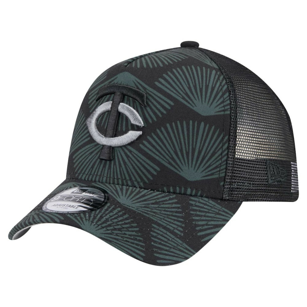 Minnesota Twins 9FORTY A-Frame Trucker Adjustable Hat Black | New Era