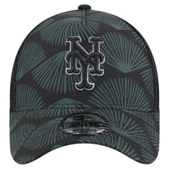 New York Mets 9FORTY A-Frame Trucker Adjustable Hat Black | New Era