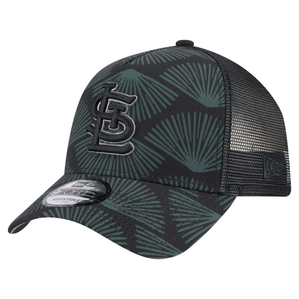 St. Louis Cardinals 9FORTY A-Frame Trucker Adjustable Hat Black | New Era
