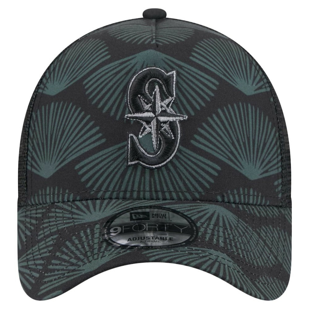 Seattle Mariners 9FORTY A-Frame Trucker Adjustable Hat Black | New Era
