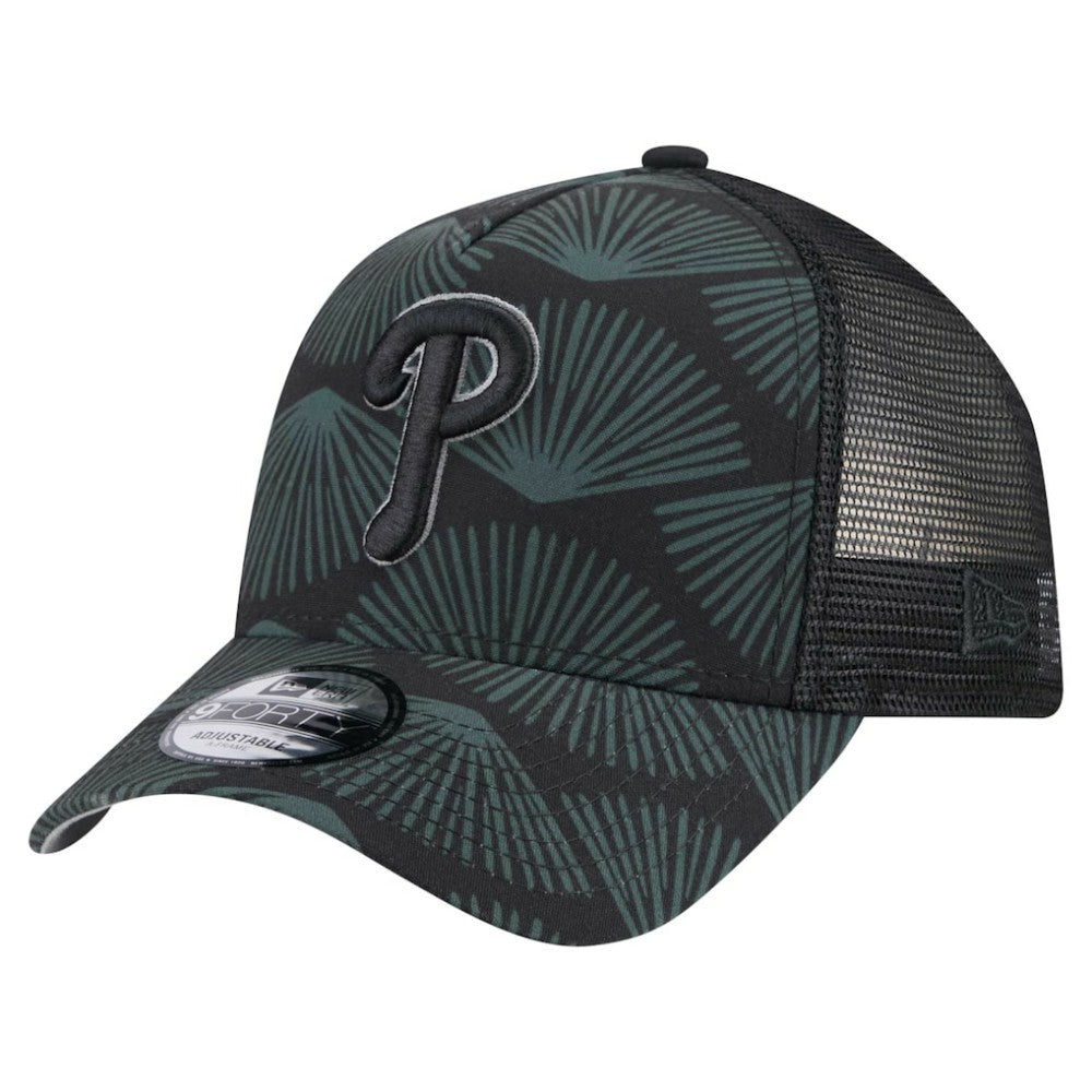 Philadelphia Phillies 9FORTY A-Frame Trucker Adjustable Hat Black | New Era