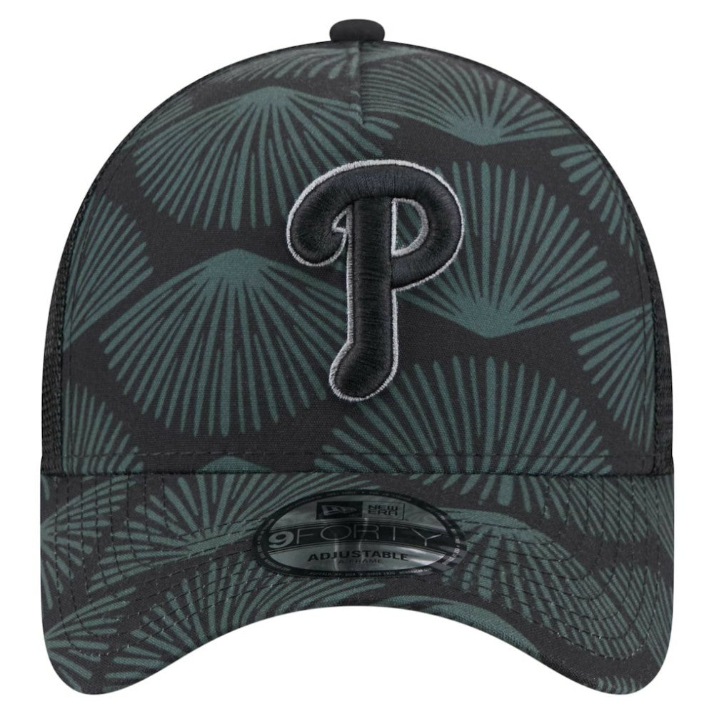 Philadelphia Phillies 9FORTY A-Frame Trucker Adjustable Hat Black | New Era