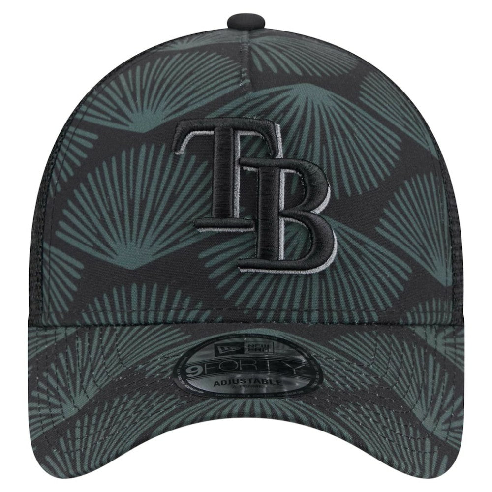 Tampa Bay Rays 9FORTY A-Frame Trucker Adjustable Hat Black | New Era