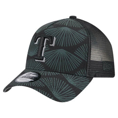 Texas Rangers 9FORTY A-Frame Trucker Adjustable Hat Black | New Era