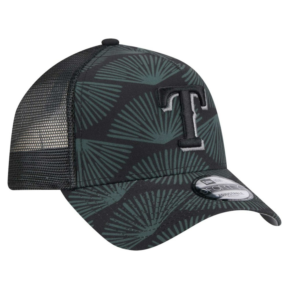 Texas Rangers 9FORTY A-Frame Trucker Adjustable Hat Black | New Era