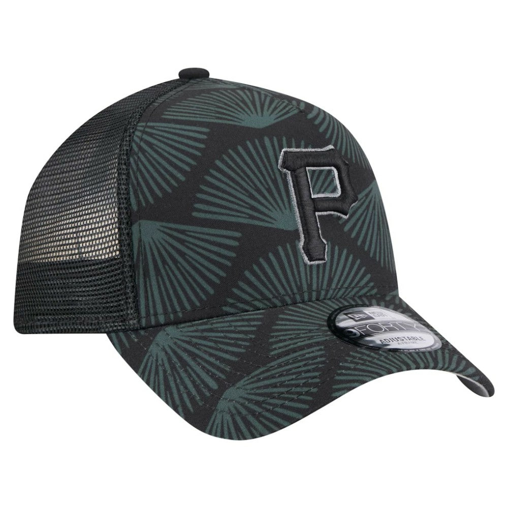 Pittsburgh Pirates 9FORTY A-Frame Trucker Adjustable Hat Black | New Era