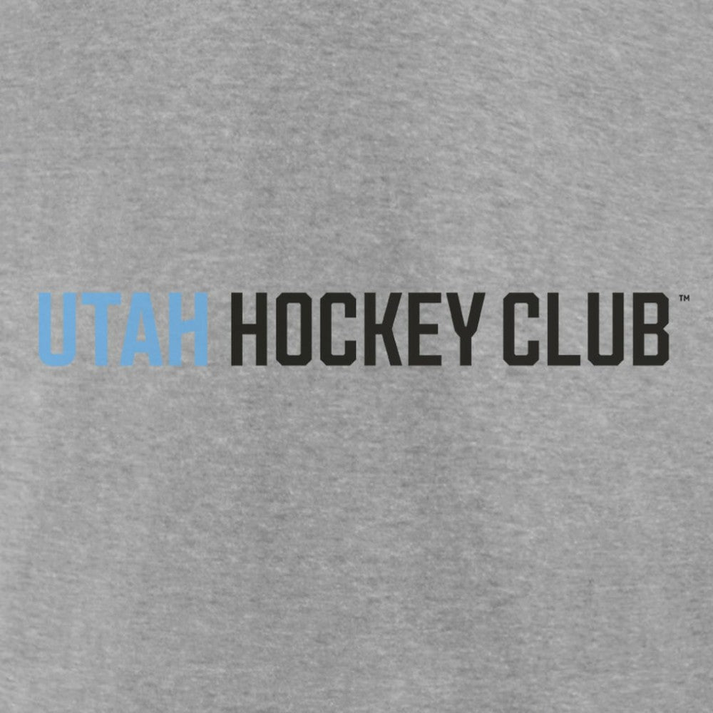 Utah Mammoth Fanatics Wordmark Logo Fleece Pullover Hoodie Heather Gray