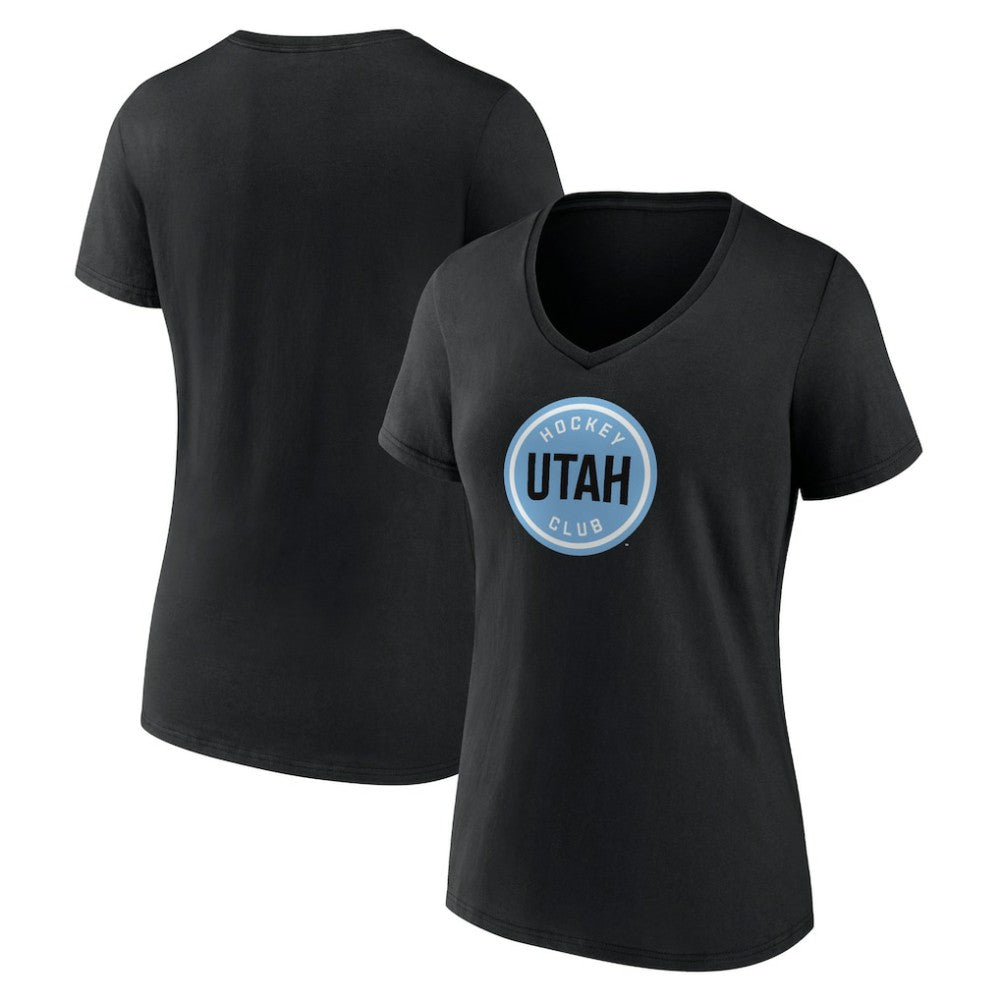 Utah Mammoth Fanatics Women's Draft Logo V-Neck T-Shirt Black