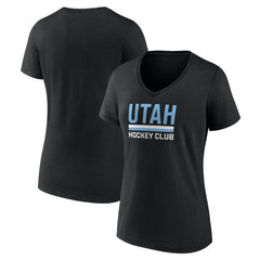Utah Mammoth Fanatics Women's Secondary Logo V-Neck T-Shirt Black