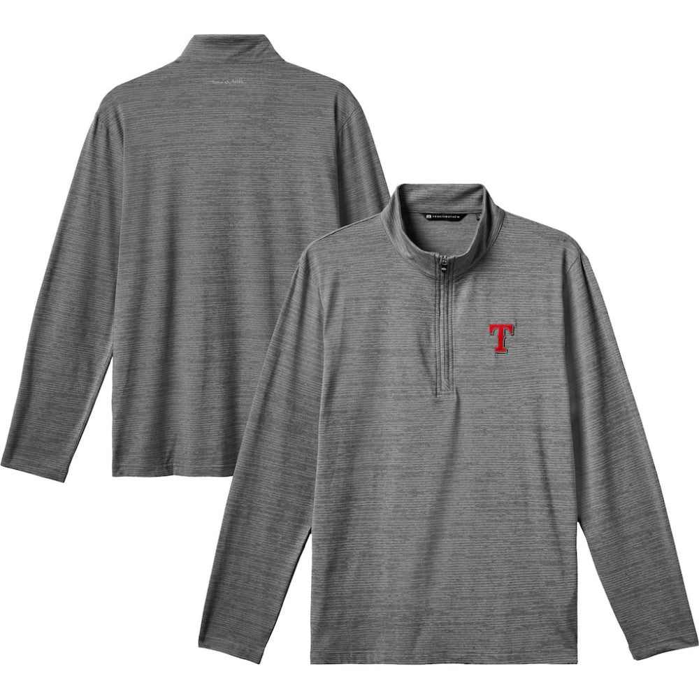 Texas Rangers TravisMathew The Heater Quarter-Zip Pullover Top Gray