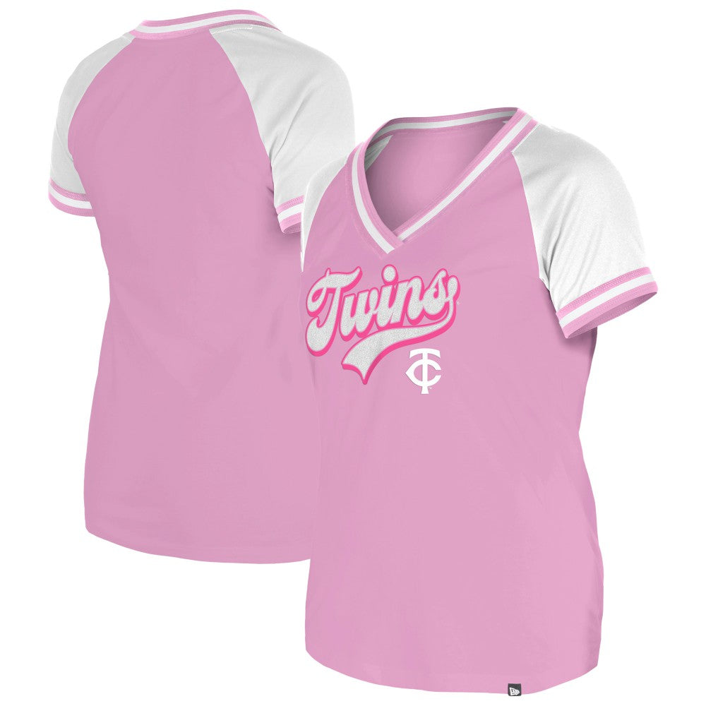 Minnesota Twins Women's Gameday V-Neck T-Shirt Light Pink | New Era