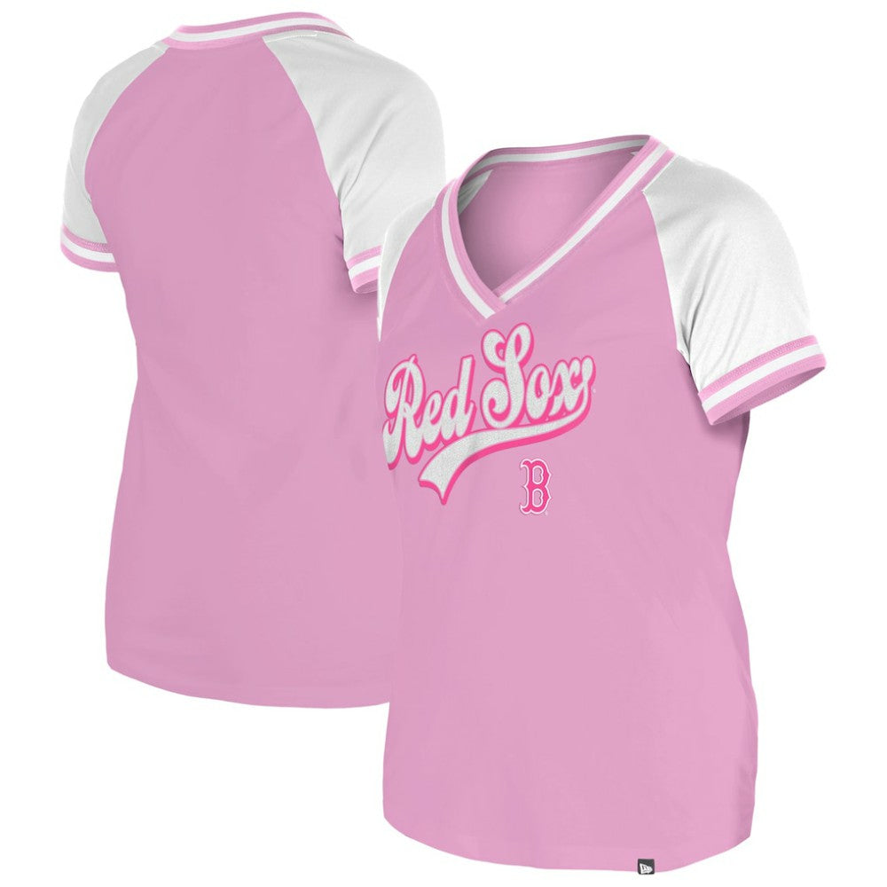 Boston Red Sox Women's Gameday V-Neck T-Shirt Light Pink | New Era