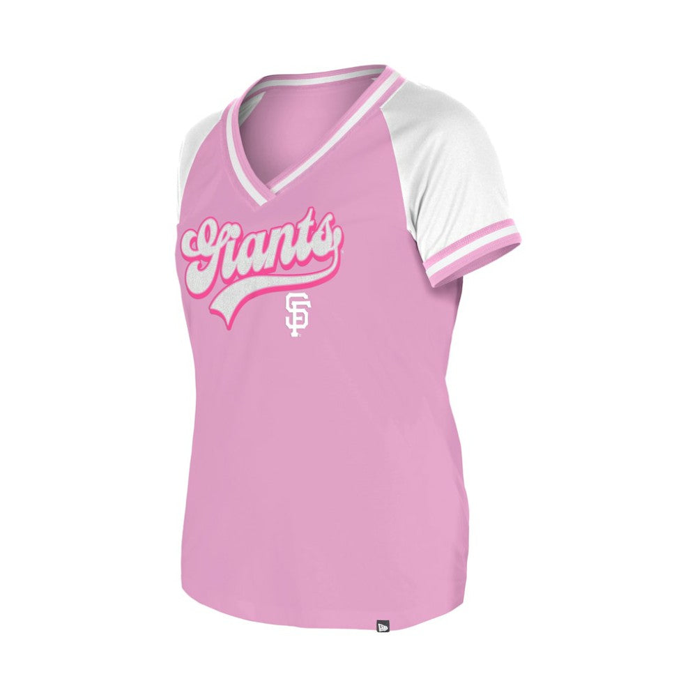 San Francisco Giants Women's Gameday V-Neck T-Shirt Light Pink | New Era
