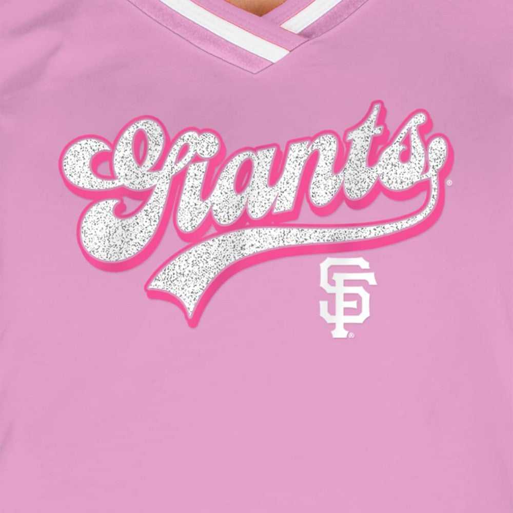 San Francisco Giants Women's Gameday V-Neck T-Shirt Light Pink | New Era
