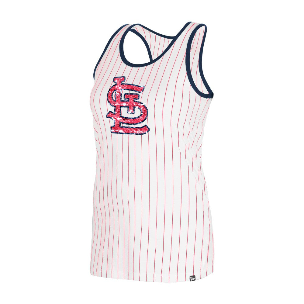 St. Louis Cardinals Women's Gameday Pinstripe Tank Top White | New Era