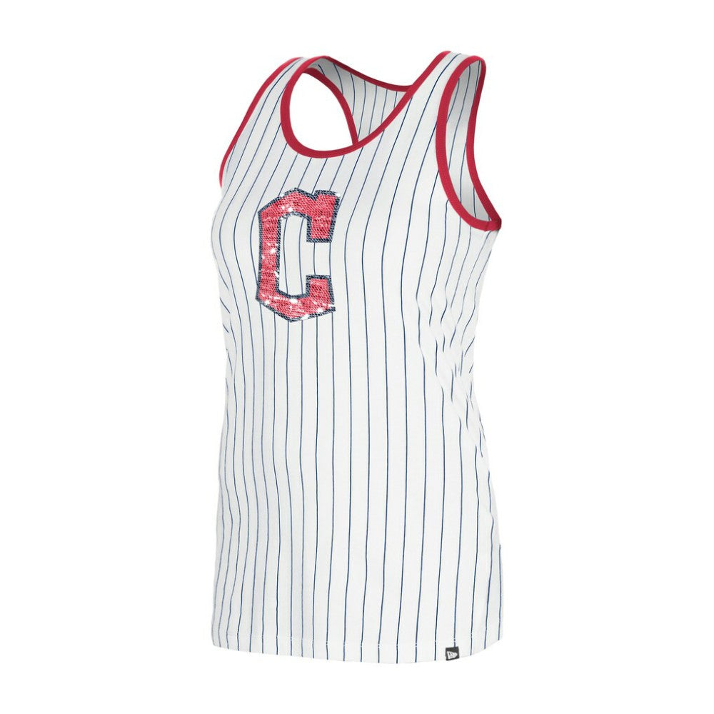 Cleveland Guardians Women's Gameday Pinstripe Tank Top White | New Era