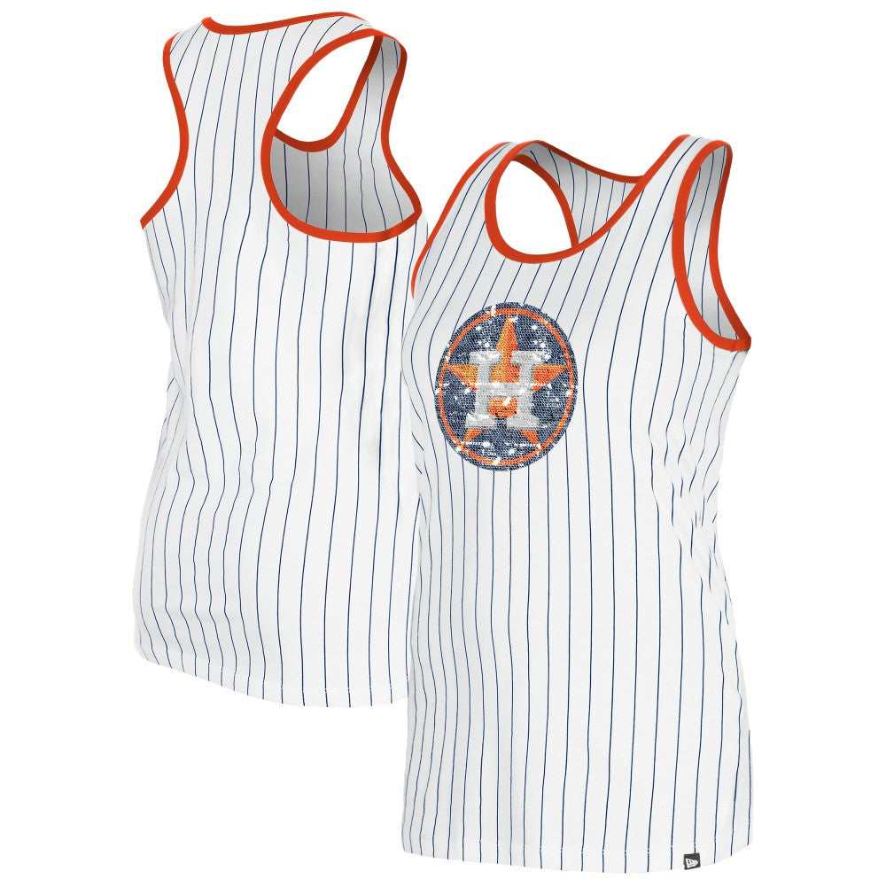 Houston Astros Women's Gameday Pinstripe Tank Top White | New Era