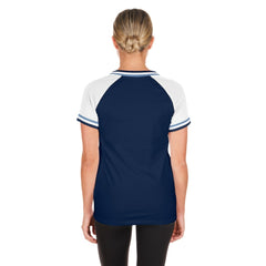 Tampa Bay Rays Women's Gameday Raglan V-Neck T-Shirt Navy | New Era