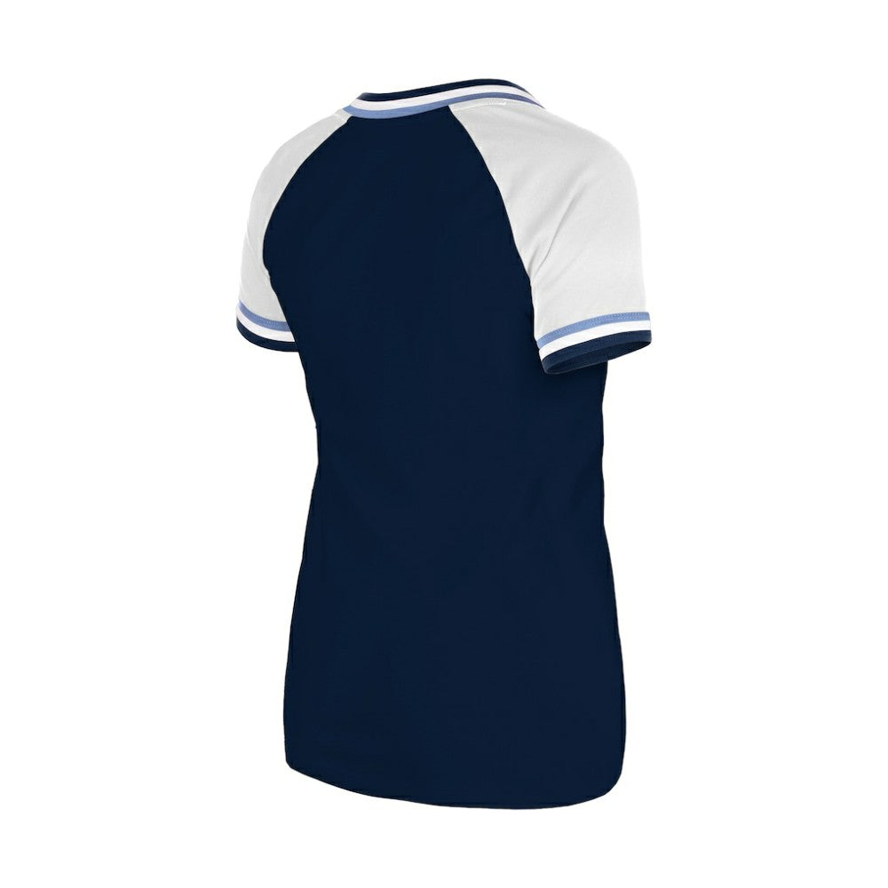 Tampa Bay Rays Women's Gameday Raglan V-Neck T-Shirt Navy | New Era