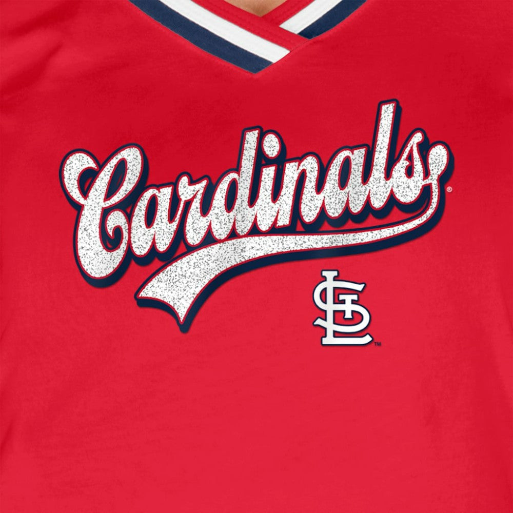 St. Louis Cardinals Women's Gameday Raglan V-Neck T-Shirt Red | New Era