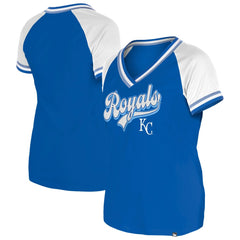 Kansas City Royals Women's Gameday Raglan V-Neck T-Shirt Royal | New Era