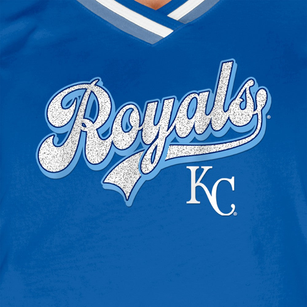 Kansas City Royals Women's Gameday Raglan V-Neck T-Shirt Royal | New Era