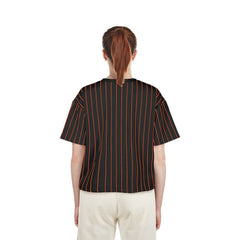 Baltimore Orioles Women's Cooperstown Collection Multiplier Pinstripe Cropped T-Shirt Black | New Era