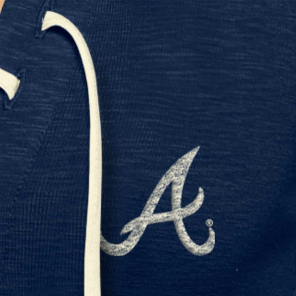 Atlanta Braves Women's Throwback Lace Up T-Shirt Navy | New Era