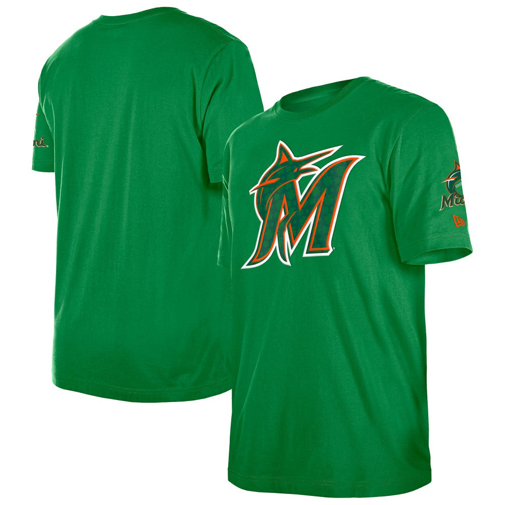 Miami Marlins St. Patrick's Day Shamrock Fill T-Shirt Kelly Green | New Era