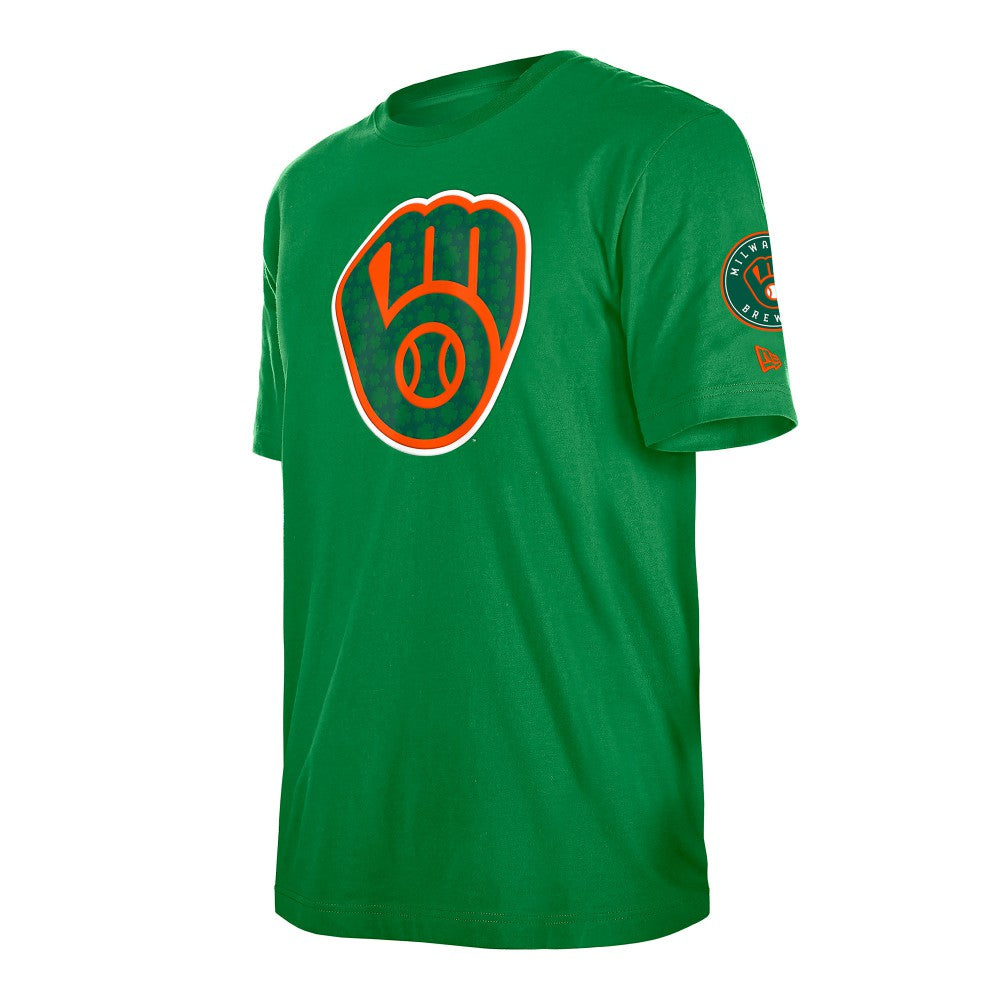 Milwaukee Brewers St. Patrick's Day Shamrock Fill T-Shirt Kelly Green | New Era