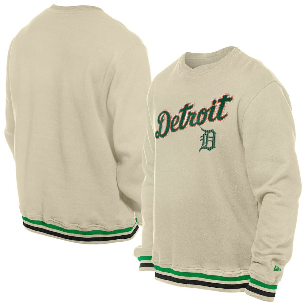 Detroit Tigers St. Patrick's Day Twill Pullover Sweatshirt Cream | New Era