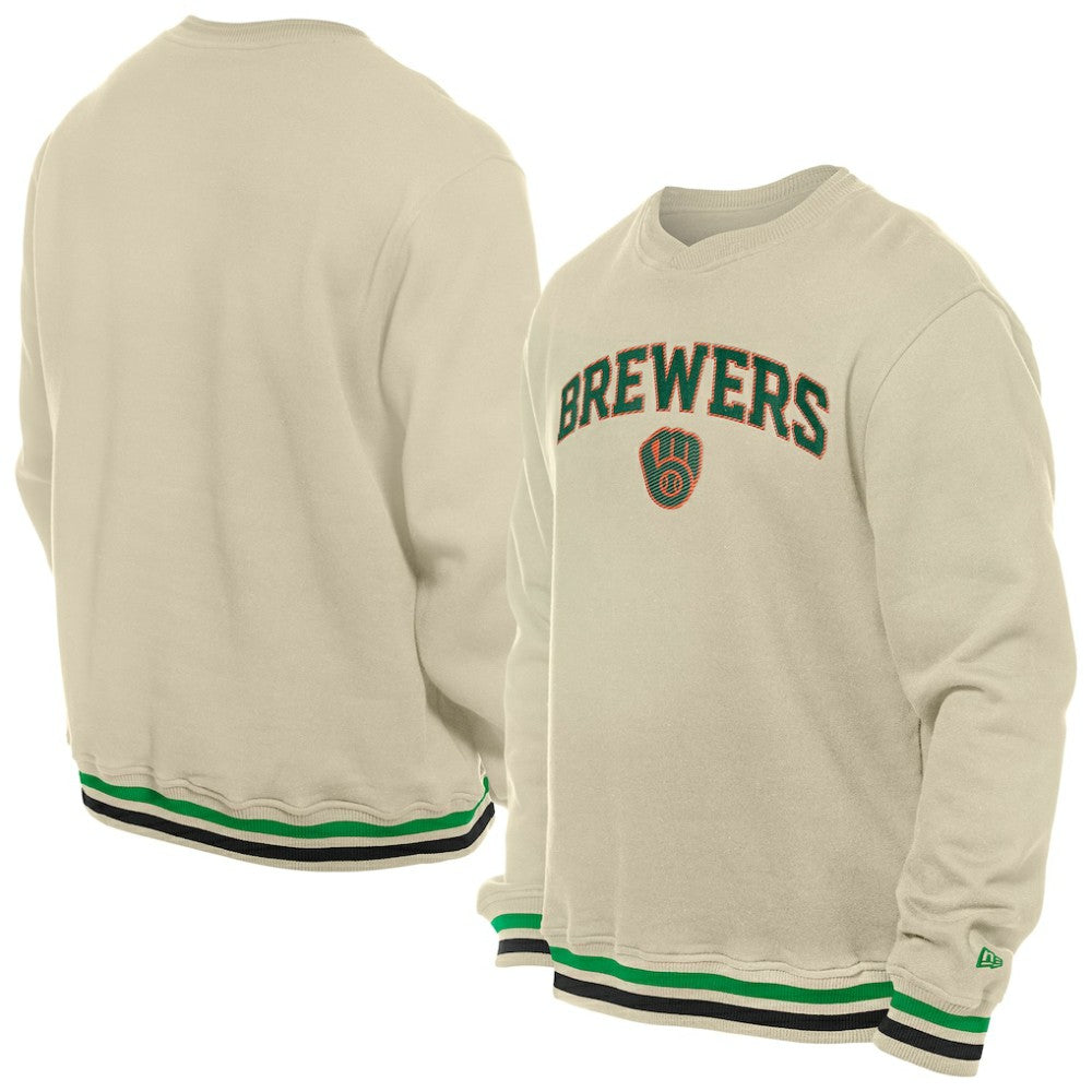 Milwaukee Brewers St. Patrick's Day Twill Pullover Sweatshirt Cream | New Era