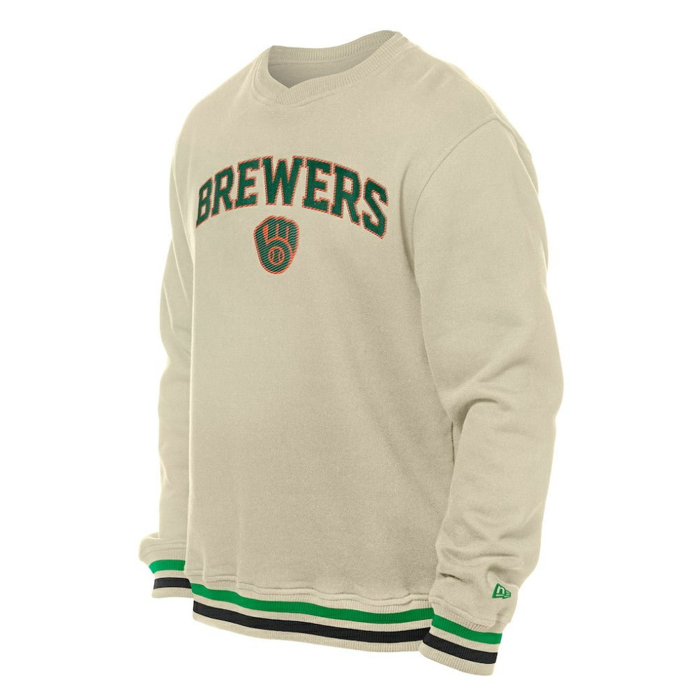 Milwaukee Brewers St. Patrick's Day Twill Pullover Sweatshirt Cream | New Era