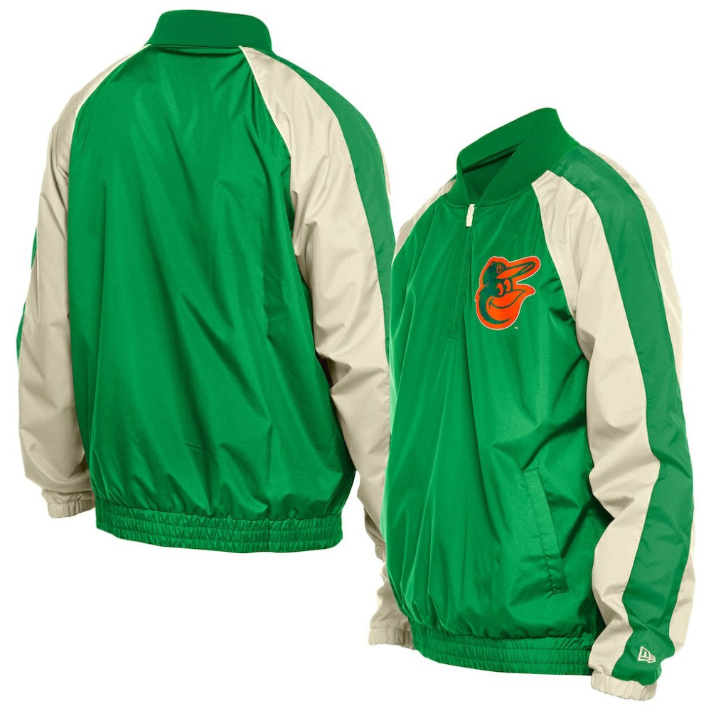 Baltimore Orioles St. Patrick's Day Ripstop Raglan Quarter-Zip Windbreaker Kelly Green | New Era