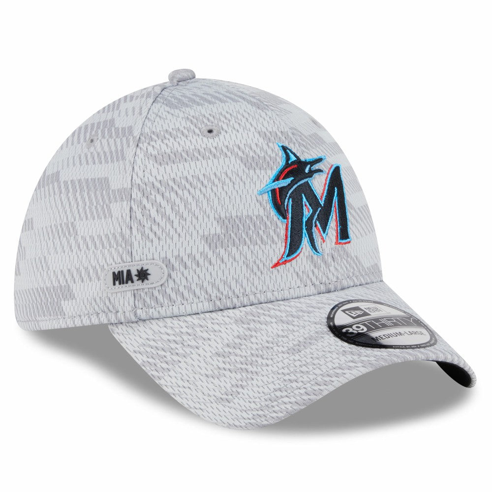 Miami Marlins 2025 MLB Clubhouse 39THIRTY Flex Hat Gray | New Era