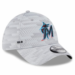 Miami Marlins 2025 MLB Clubhouse 39THIRTY Flex Hat Gray | New Era