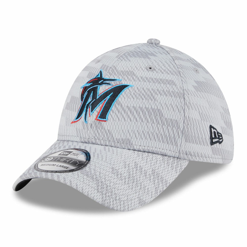 Miami Marlins 2025 MLB Clubhouse 39THIRTY Flex Hat Gray | New Era