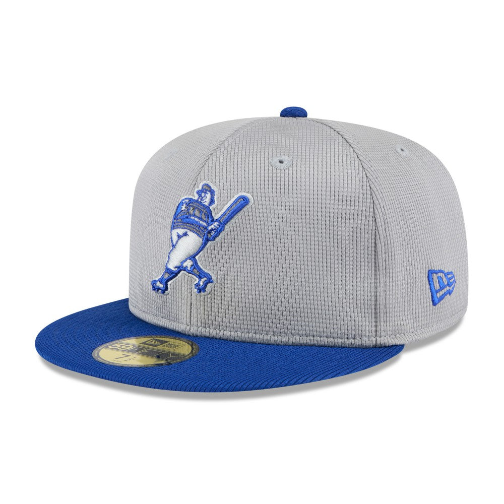 Milwaukee Brewers 2025 Batting Practice 59FIFTY Fitted Hat Gray/Royal | New Era