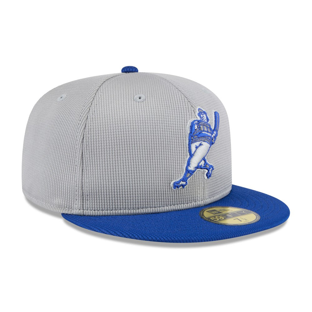 Milwaukee Brewers 2025 Batting Practice 59FIFTY Fitted Hat Gray/Royal | New Era