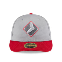 Chicago White Sox 2025 Batting Practice Low Profile 59FIFTY Fitted Hat Gray/Red | New Era