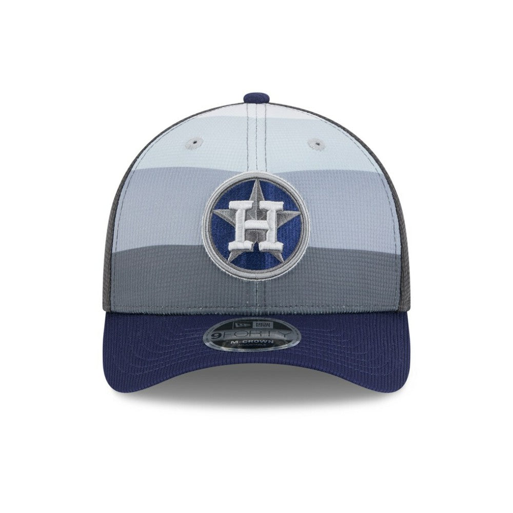 Houston Astros 2025 Batting Practice 9FORTY M-Crown Adjustable Hat Gray/Navy | New Era