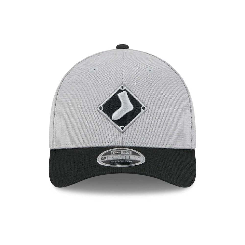 Chicago White Sox 2025 Batting Practice 9FORTY M-Crown Adjustable Hat Gray/Black | New Era