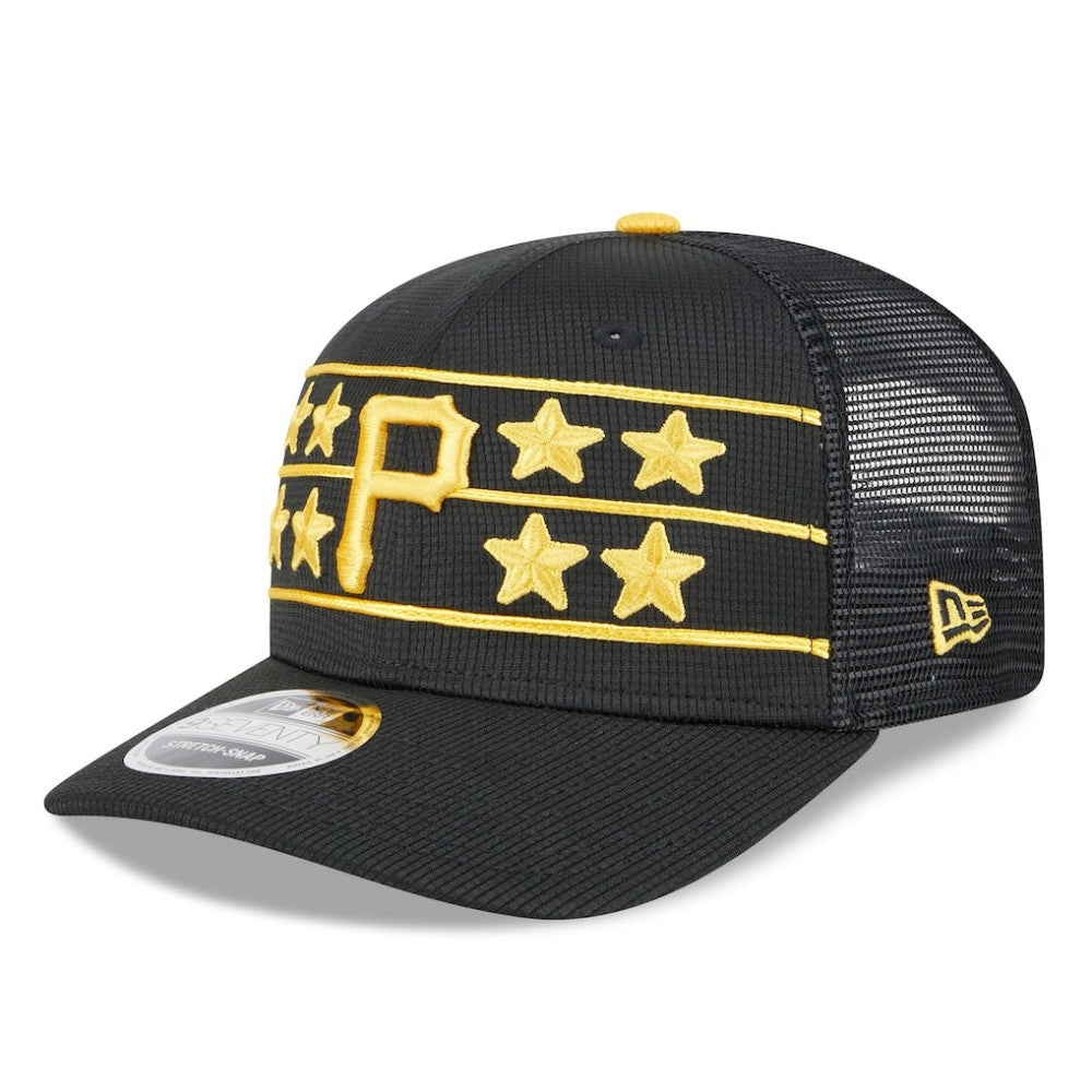 Pittsburgh Pirates 2025 Batting Practice 9SEVENTY Stretch-Snap Trucker Hat Black | New Era