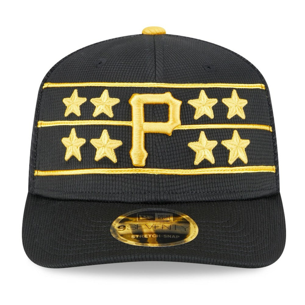 Pittsburgh Pirates 2025 Batting Practice 9SEVENTY Stretch-Snap Trucker Hat Black | New Era