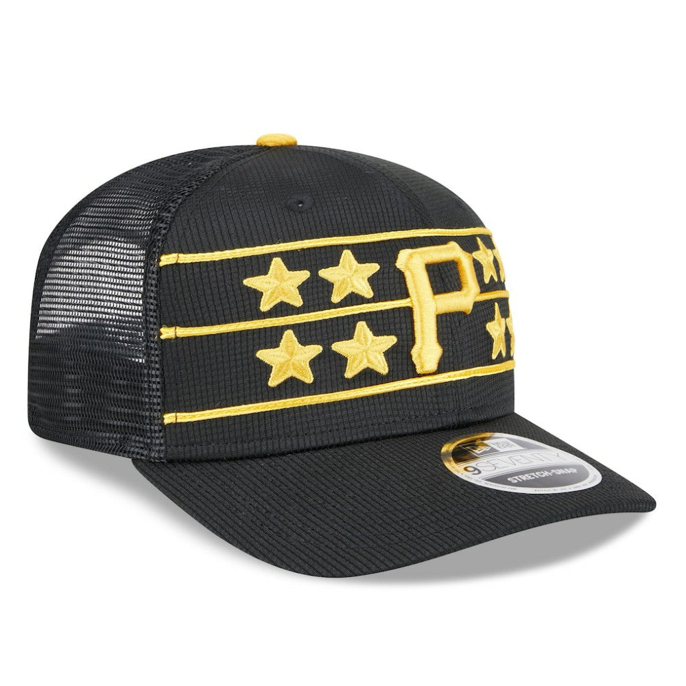 Pittsburgh Pirates 2025 Batting Practice 9SEVENTY Stretch-Snap Trucker Hat Black | New Era