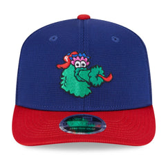Philadelphia Phillies 2025 Batting Practice 9SEVENTY Stretch-Snap Trucker Hat Royal/Red | New Era