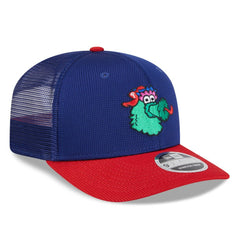 Philadelphia Phillies 2025 Batting Practice 9SEVENTY Stretch-Snap Trucker Hat Royal/Red | New Era